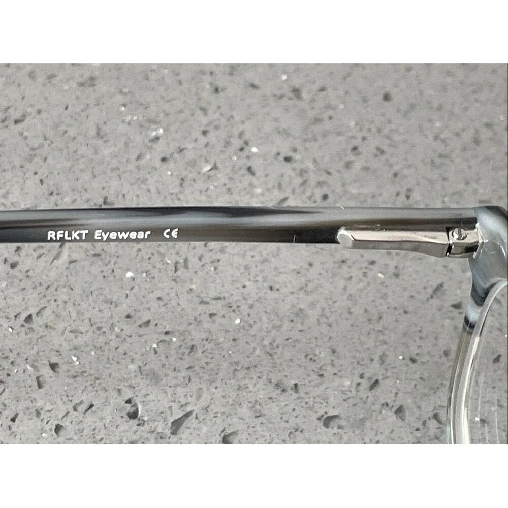 Eyebuydirect RFLKT Era 49-20-150 C1 Gray Stripe Acetate Eyeglasses FRAMES ONLY